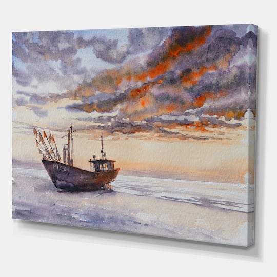 Designart - Wooden Fishing Boat On The Baltic Shore